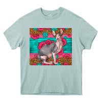 Arona Pink Glitter And Roses Sphynx Cat Heavy Core Tee - LillyAllenDesigns