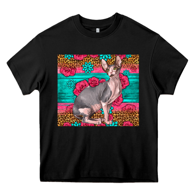 Pink Glitter And Roses Sphynx Cat Heavy Core Tee by LillyAllenDesigns | Teevron