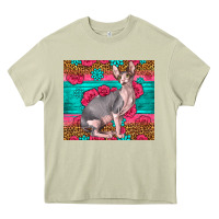 Mossy Pink Glitter And Roses Sphynx Cat Heavy Core Tee - LillyAllenDesigns