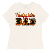 American Flag Firefighter Dad Ladies Tee | Teevron