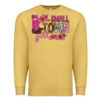 Antique Gold small town girl with flowers bbs Premium Sweatshirt - BundleAndBundleShop