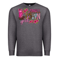 Charcoal Heather small town girl with flowers bbs Premium Sweatshirt - BundleAndBundleShop
