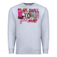 Heather Grey small town girl with flowers bbs Premium Sweatshirt - BundleAndBundleShop