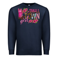 Navy small town girl with flowers bbs Premium Sweatshirt - BundleAndBundleShop