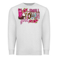 Oatmeal Heather small town girl with flowers bbs Premium Sweatshirt - BundleAndBundleShop