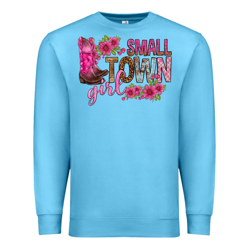 Small Town Girl With Flowers Bbs Premium Sweatshirt by BundleAndBundleShop | Teevron