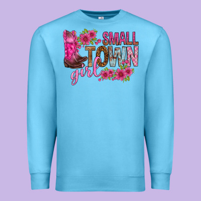 Small Town Girl With Flowers Bbs Premium Sweatshirt Designed By Bundleandbundleshop
