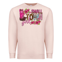 Pale Pink small town girl with flowers bbs Premium Sweatshirt - BundleAndBundleShop