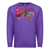 Purple small town girl with flowers bbs Premium Sweatshirt - BundleAndBundleShop