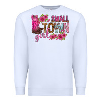White small town girl with flowers bbs Premium Sweatshirt - BundleAndBundleShop
