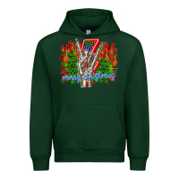 Forest Green punk rock Merry Christmas Urban Hoodie - CowhideDigitalArt
