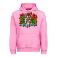 Fuchsia Pink punk rock Merry Christmas Urban Hoodie - CowhideDigitalArt