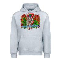 Heather Grey punk rock Merry Christmas Urban Hoodie - CowhideDigitalArt
