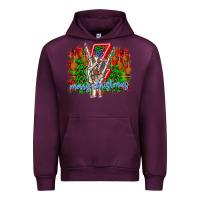 Mauve Wine punk rock Merry Christmas Urban Hoodie - CowhideDigitalArt
