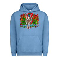 Pigment Pebble Blue punk rock Merry Christmas Urban Hoodie - CowhideDigitalArt