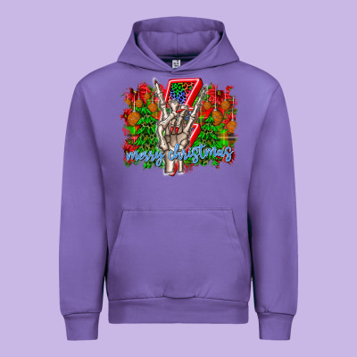 Punk Rock Merry Christmas Urban Hoodie Designed By Cowhidedigitalart