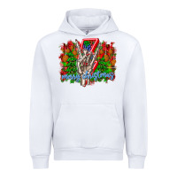 White punk rock Merry Christmas Urban Hoodie - CowhideDigitalArt