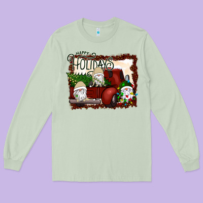 Happy Holidays Gnomes Christmas Truck Long Sleeve Tee Designed By Bettercallsaul