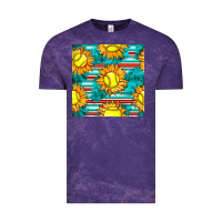 Cloud Purple softball sunflowers with serape seamless pattern Vintage Tee - BundleAndBundleShop