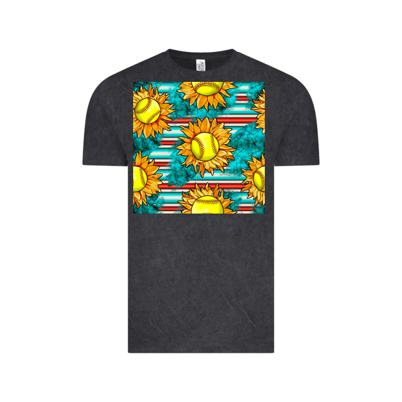 Softball Sunflowers With Serape Seamless Pattern Vintage Tee by BundleAndBundleShop | Teevron