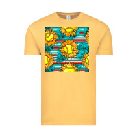 Vintage Mustard softball sunflowers with serape seamless pattern Vintage Tee - BundleAndBundleShop