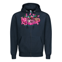 Navy Cancer pumpkins Cancer Awareness Zipper Hoodie - HowdyJamesFarm