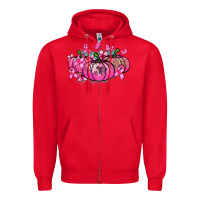 Red Cancer pumpkins Cancer Awareness Zipper Hoodie - HowdyJamesFarm