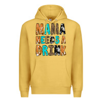 Antique Gold Mama Needs a Drink Premium Hoodie - CowCowDesign