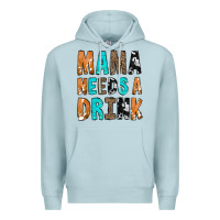 Blue Mist Mama Needs a Drink Premium Hoodie - CowCowDesign