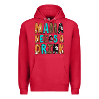 Cardinal Mama Needs a Drink Premium Hoodie - CowCowDesign