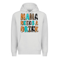 Dove Grey Mama Needs a Drink Premium Hoodie - CowCowDesign
