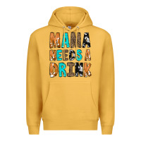 Mustard Mama Needs a Drink Premium Hoodie - CowCowDesign