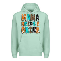 Seafoam Mama Needs a Drink Premium Hoodie - CowCowDesign