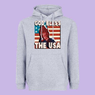 God Bless The Usa Heavyweight Hoodie Designed By Fadigitalartstudio