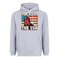 Heather Grey God Bless the USA Heavyweight Hoodie - FaDigitalArtStudio