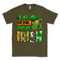 Army Green Eat drink and be Irish St. Patrick's Classic Tee - LillyAllenDesigns