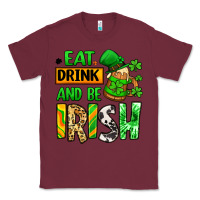 Burgundy Eat drink and be Irish St. Patrick's Classic Tee - LillyAllenDesigns
