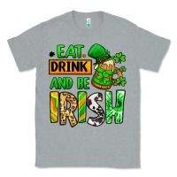 Heather Grey Eat drink and be Irish St. Patrick's Classic Tee - LillyAllenDesigns