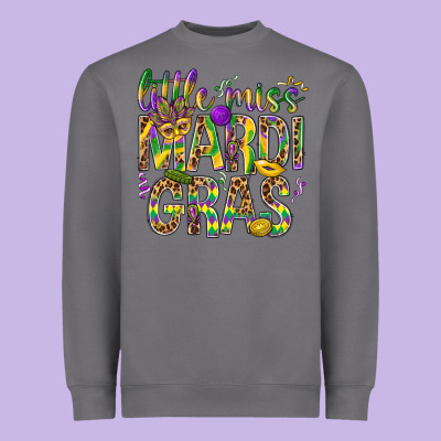 Little Miss Mardi Gras Heavyweight Sweatshirt Designed By Nancycooperartshop