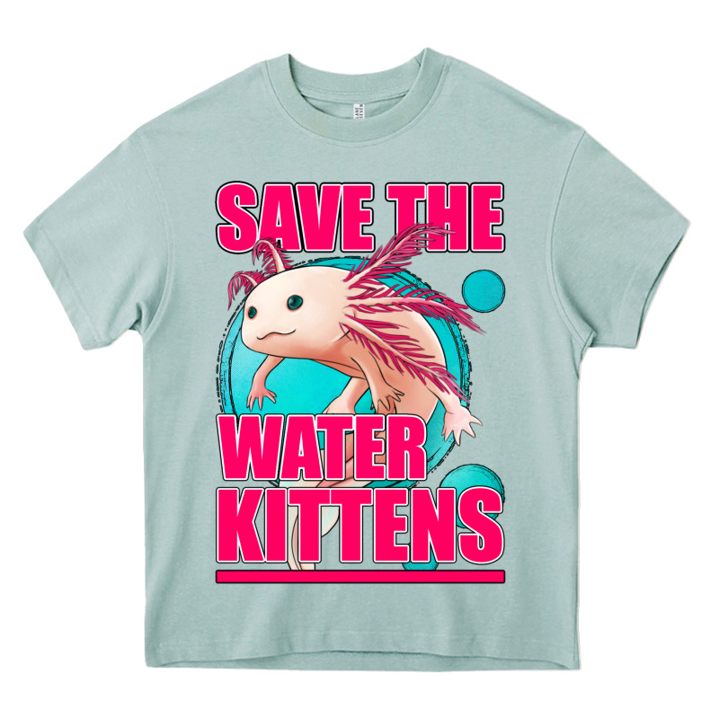 Save The Water Kittens Axolotl Heavy Core Tee by Jasminsmagicworld | Teevron
