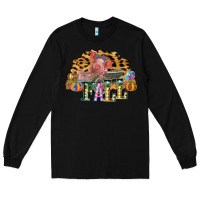 Black Fall Scene Pumpkin Watercolor Pig Wagon Serape Cheetah Long Sleeve Tee - Bettercallsaul