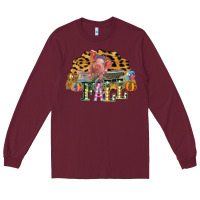 Burgundy Fall Scene Pumpkin Watercolor Pig Wagon Serape Cheetah Long Sleeve Tee - Bettercallsaul
