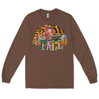 Chestnut Fall Scene Pumpkin Watercolor Pig Wagon Serape Cheetah Long Sleeve Tee - Bettercallsaul