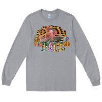 Heather Grey Fall Scene Pumpkin Watercolor Pig Wagon Serape Cheetah Long Sleeve Tee - Bettercallsaul