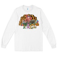 White Fall Scene Pumpkin Watercolor Pig Wagon Serape Cheetah Long Sleeve Tee - Bettercallsaul