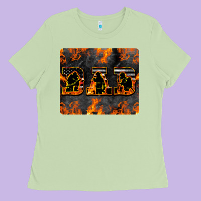 American Firefighter Dad Ladies Tee Designed By Lillyallendesigns