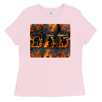 Bubblegum Pink American Firefighter Dad Ladies Tee - LillyAllenDesigns