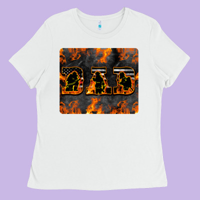 American Firefighter Dad Ladies Tee Designed By Lillyallendesigns
