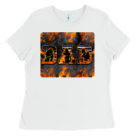 White American Firefighter Dad Ladies Tee - LillyAllenDesigns