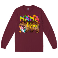 Burgundy mama bear summer Long Sleeve Tee - RanaPortraitStore